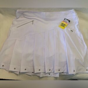NWT Jamie Sadock Sz 18 Airwear Pleated 17.5” Skort Skirt 21316 White Golf Tennis